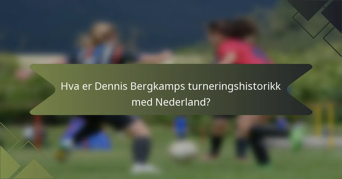 Hva er Dennis Bergkamps turneringshistorikk med Nederland?